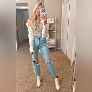 Abercrombie Ankle Straight Ultra high rise jeans